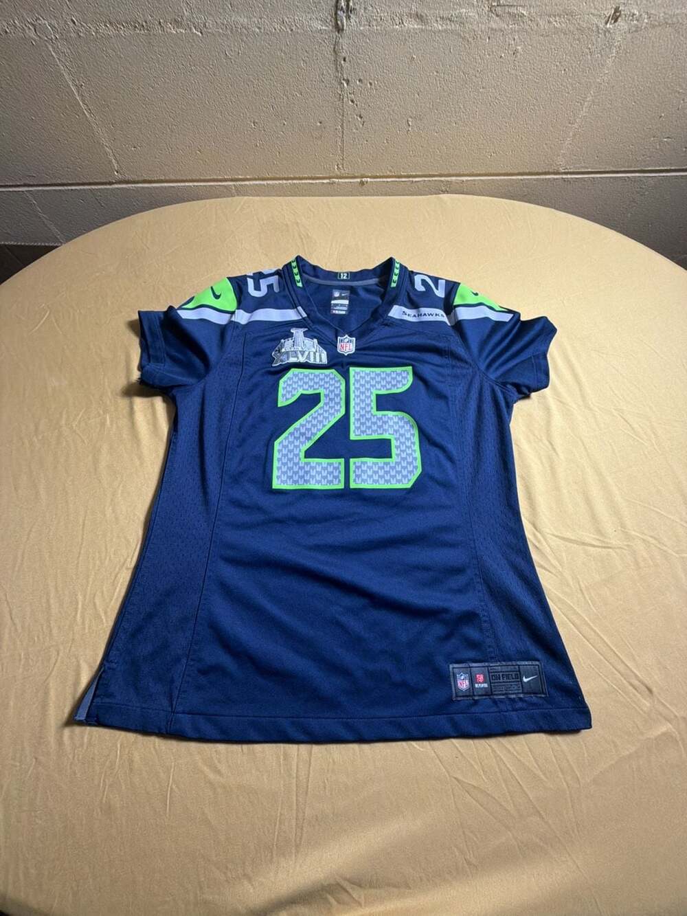 Nike Seattle Seahawks Richard Sherman #25 Super Bowl XLVIII Jersey Womens Medium